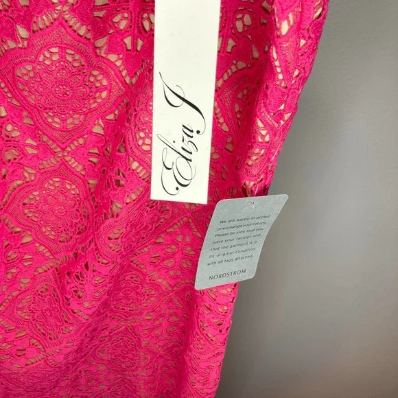 NWT Eliza J Sleeveless Lace Scalloped Hem Shift Dress In Hot Pink Size 0 - Picture 6 of 10